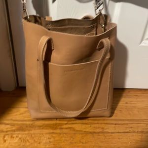 Portland Leather Goods full size crossbody bag in Almond with a free strap